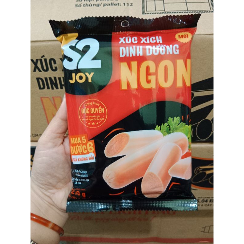 [1 thùng 24 bịch]Xúc xích Dinh dưỡng NGON S2 Joy/S2 Fun DHA 210g