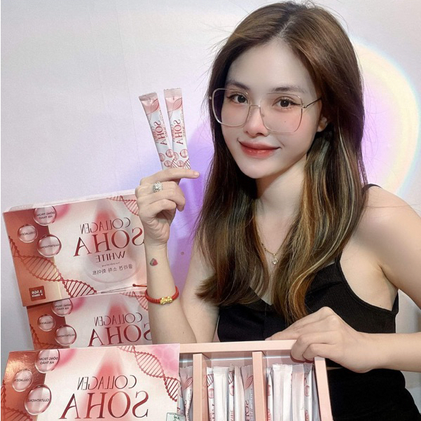 Collagen uống trắng da Soha White công nghệ Hàn mờ thâm sáng da
