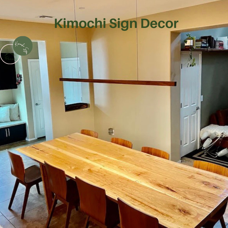 Đèn treo trần, đèn thả decor phòng bằng gỗ tự nhiên thanh vuông Kimochi Sign
