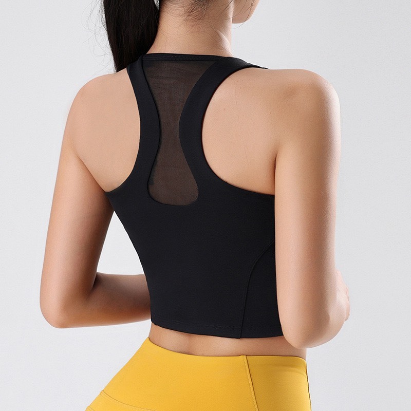 Áo Croptop Ba Lỗ Tập Gym & Yoga Nữ Phối Lưới Thoáng Mát - Chất Thun Lạnh 4 Chiều