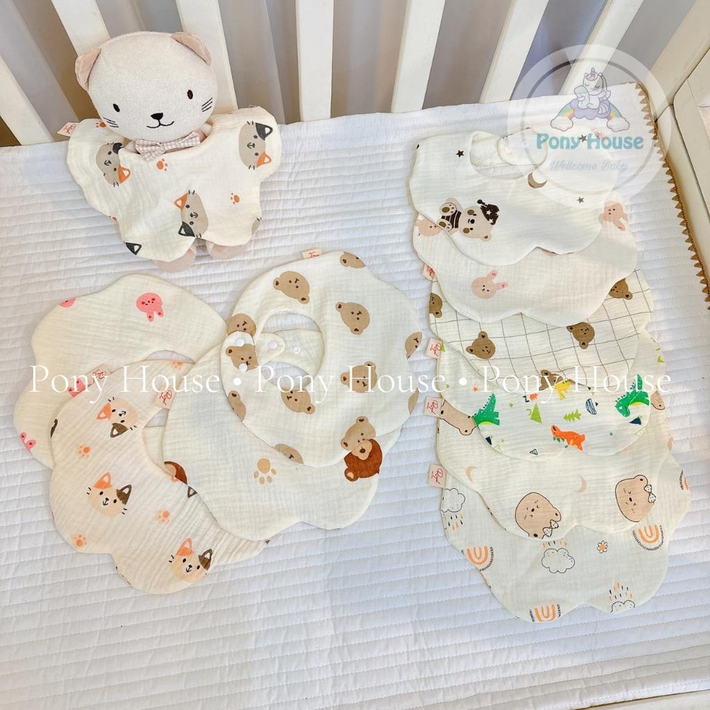 Yếm Tròn Xô Muslin Royal Mềm, Mịn Cho Bé Từ Sơ Sinh Đến Khi Ăn Dặm