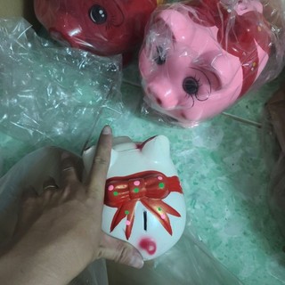 Heo đất tiết kiệm có nơ size 18cm