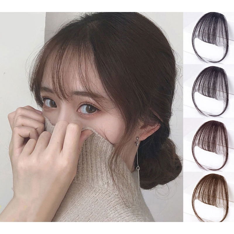 Mái Giả Bằng Tóc Thật 100% Dệt Tay - Tóc Mái Giả Thưa Tóc Thật Phong Cach Hàn Quốc