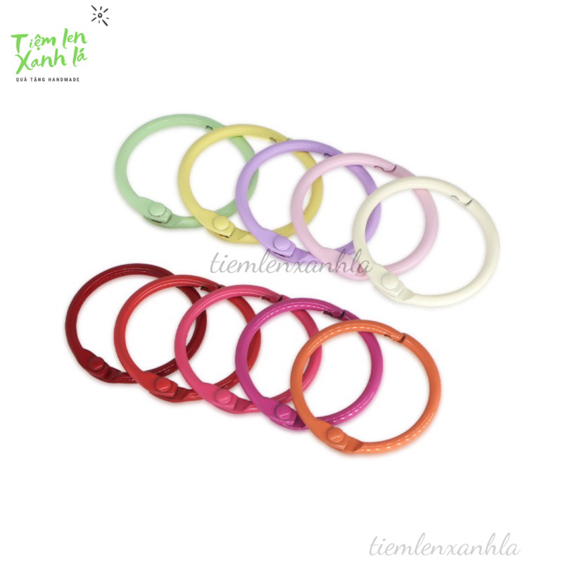 Set 5/10 khoen tròn mở 3cm màu sắc pastel làm móc khoá