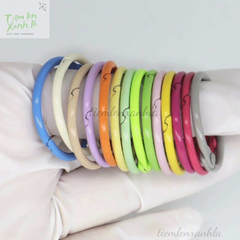 Set 5/10 khoen tròn mở 3cm màu sắc pastel làm móc khoá