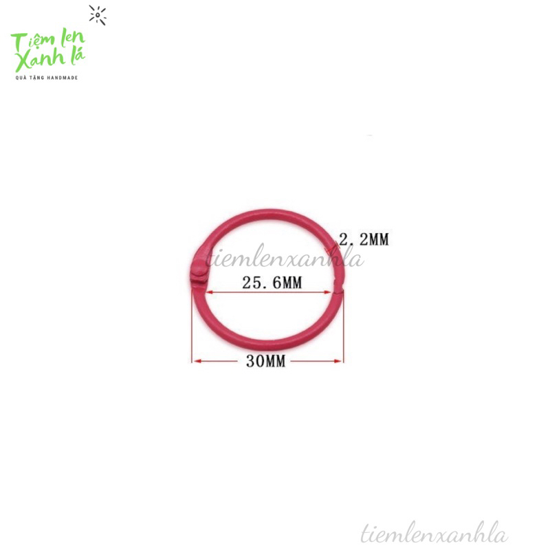 Set 5/10 khoen tròn mở 3cm màu sắc pastel làm móc khoá