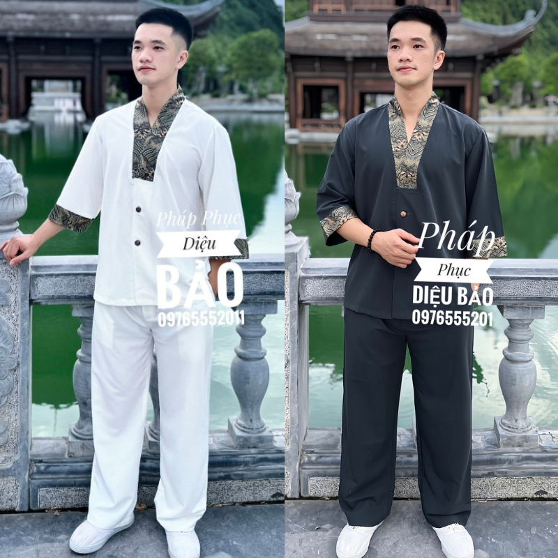 Đồ Lam Đi Chùa Nam - Bộ Nam Đi Chùa Cao Cấp Sang Trọng Lịch Sự Chất Vải Dày Dặn Mền Mịn