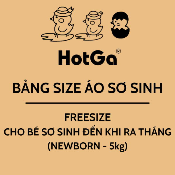 Áo sơ sinh cột dây HotGa cho bé dưới 5kg