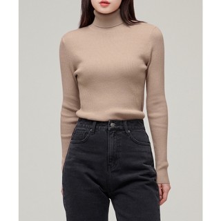 Áo len cổ lọ nữ form ôm tôn dáng xuất dư MUSINSA chất dày dặn màu be size XS