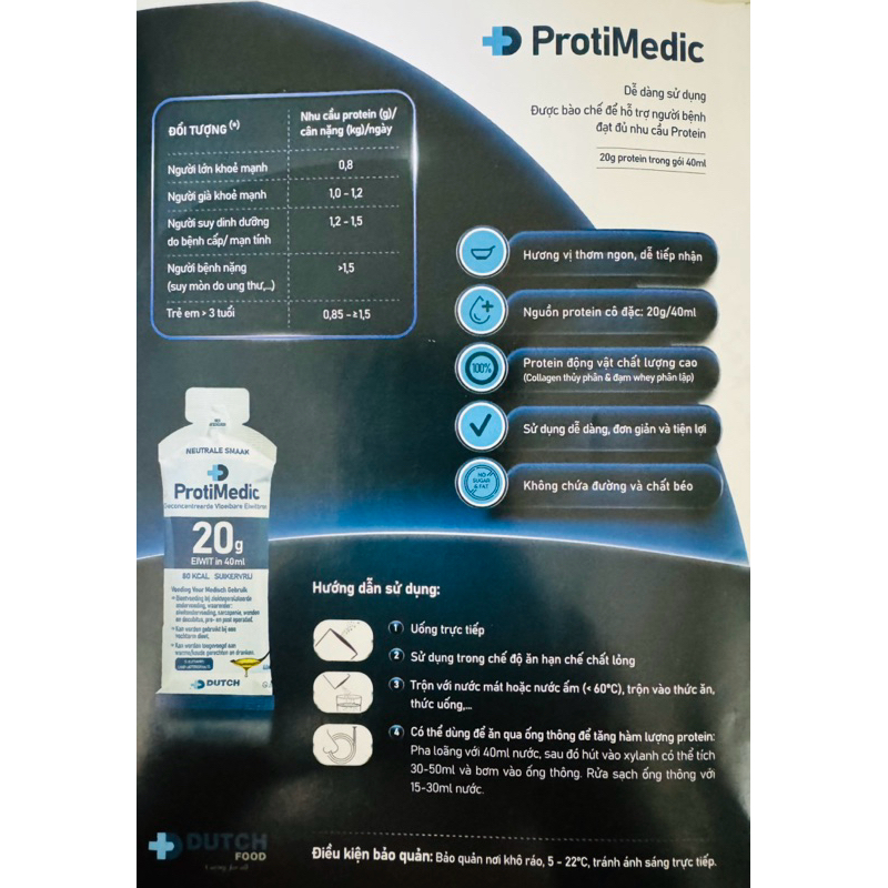 Combo 30 Gói Protimedic 40ml - 20G Protein Whey Cao Dành Cho Người Có Nhu Cầu Đạm Cao,Trước Và Sau Phẫu Thuật