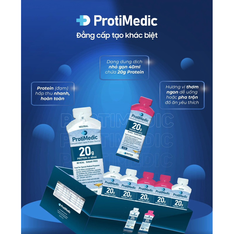 Combo 30 Gói Protimedic 40ml - 20G Protein Whey Cao Dành Cho Người Có Nhu Cầu Đạm Cao,Trước Và Sau Phẫu Thuật