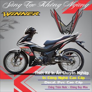 tem chế rs15o dán xe winner v1 màu đen chất