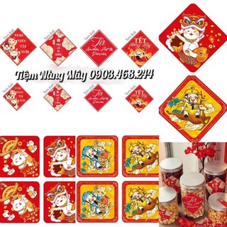 Tem dán tết , tem decal năm mới 2024 các mẫu