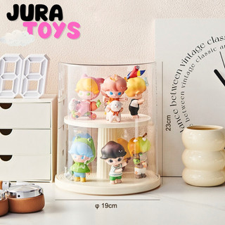 Hộp trưng bày hai tầng mica (Acrylic) Xoay 360° trưng bày bảo quản mô hình popmart, dimoo, blindbox, skullpanda