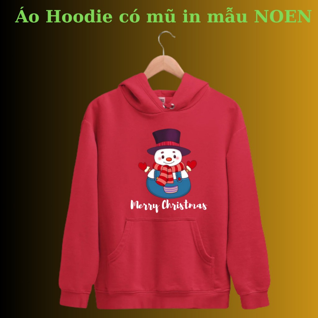 Áo Hoodie trẻ em có mũ mẫu Noel Noen, Merry chrimas, ông già tuyết, tuần lộc.. dễ thương, có size người lớn