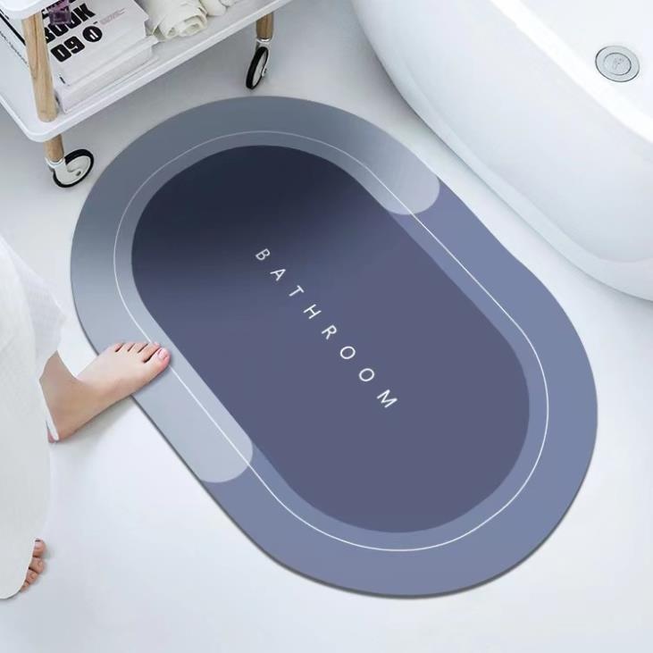 Thảm Lau Chân, Thảm Chùi Chân Nhà Tắm Silicone 3D Hút Nước Siêu Thấm Đế Cao Su Chống Trượt