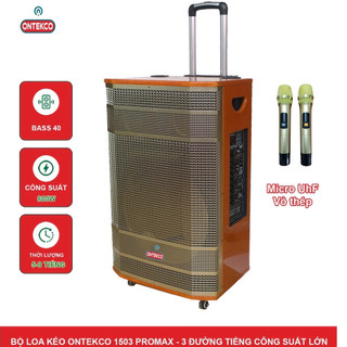 Loa kéo vỏ gỗ cao câp di động ontekco 1503 black/1503 promax - bass 40cm 3 đường tiếng cao cấp hát karaoke gia đình