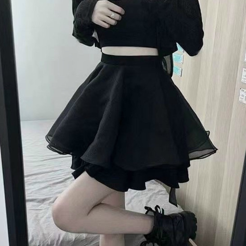 Chân váy ngắn xòe vải voan nhẹ nhàng xinh xắn, Váy công chúa