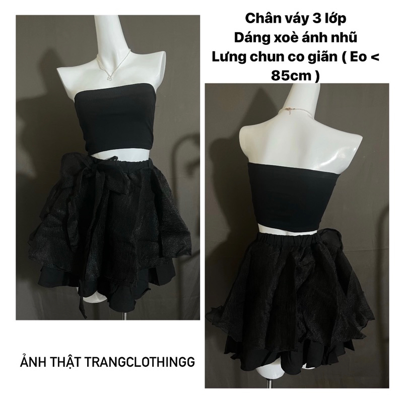 Chân váy ngắn xòe vải voan nhẹ nhàng xinh xắn, Váy công chúa