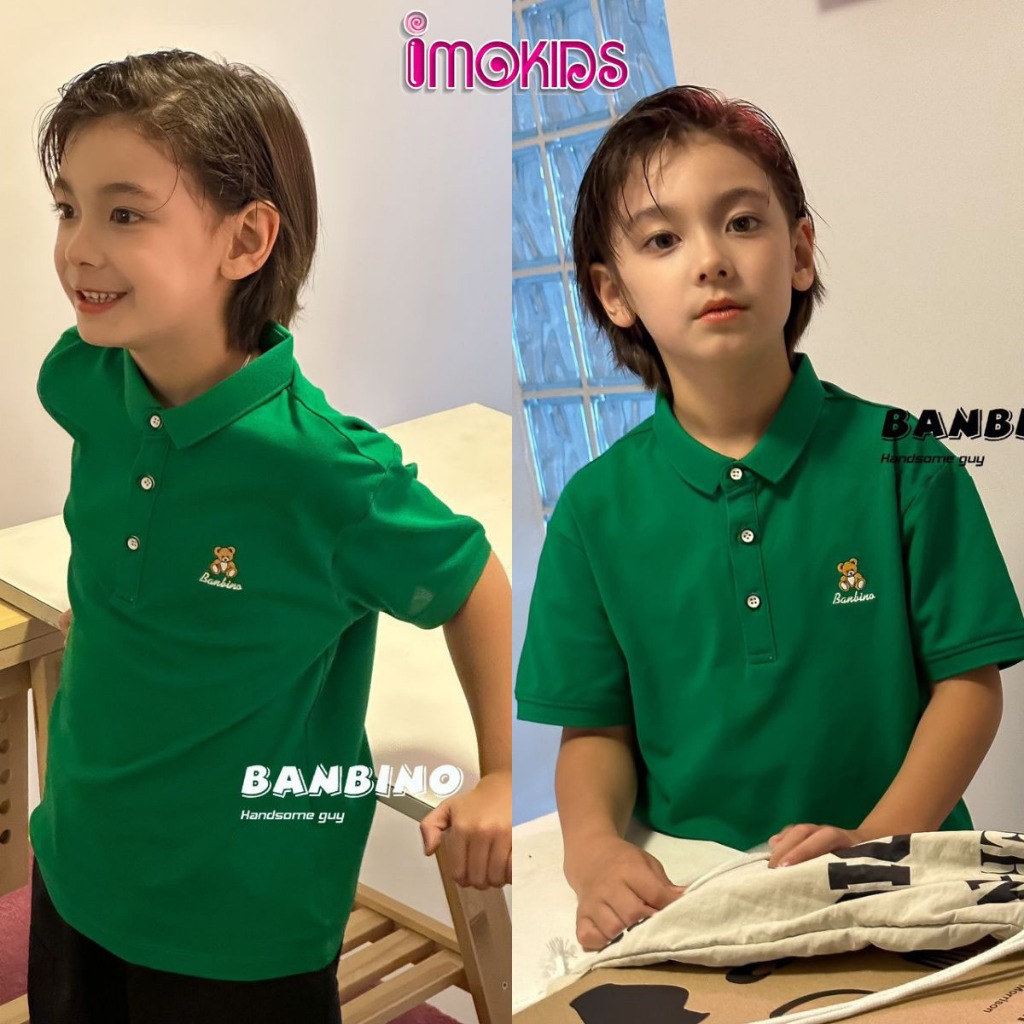 Áo polo cho bé trai Banbino 09- 20kg áo thun có cổ trẻ em chất cotton cao cấp mềm mịn thấm hút mồ hôi thỏa mái QATE