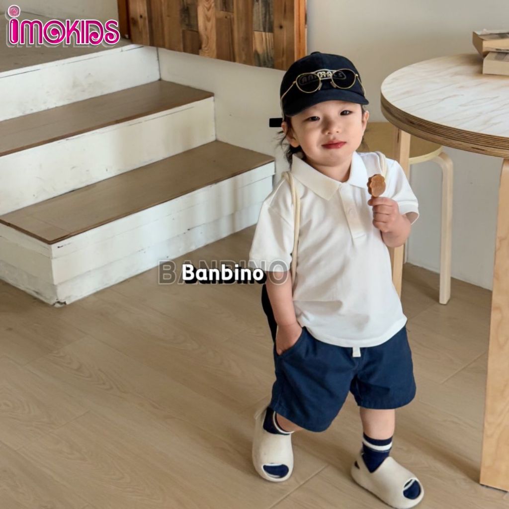 Áo polo cho bé trai Banbino 09- 20kg áo thun có cổ trẻ em chất cotton cao cấp mềm mịn thấm hút mồ hôi thỏa mái QATE