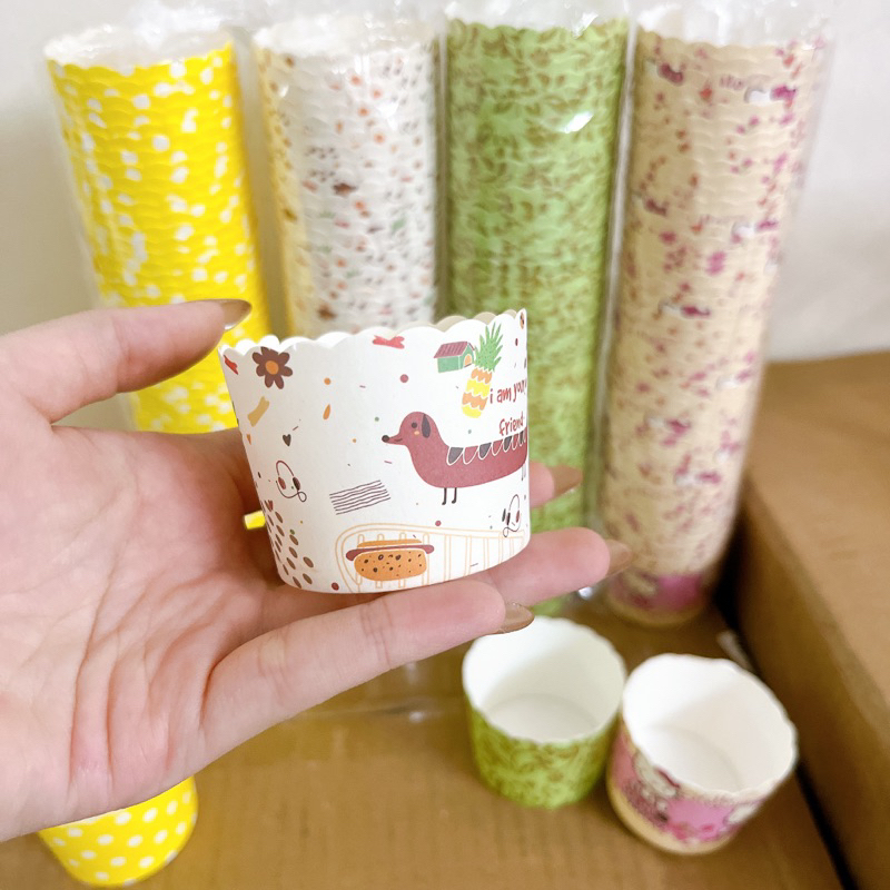 Set 50 chiếc cupcake giấy cứng bánh kem, bánh sinh nhật