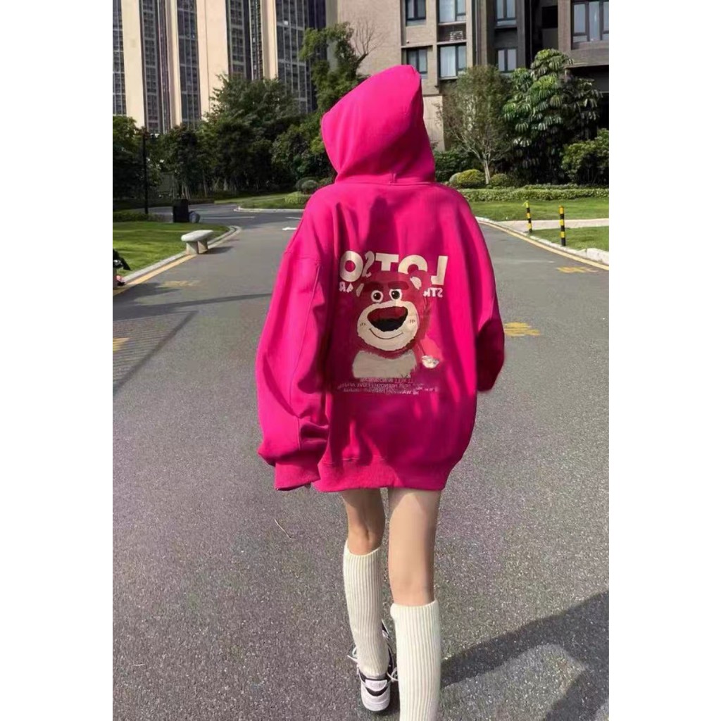 Áo Hoodie in Gấu Dâu LOTSO dễ thương cho bé trai & bé gái mùa thu