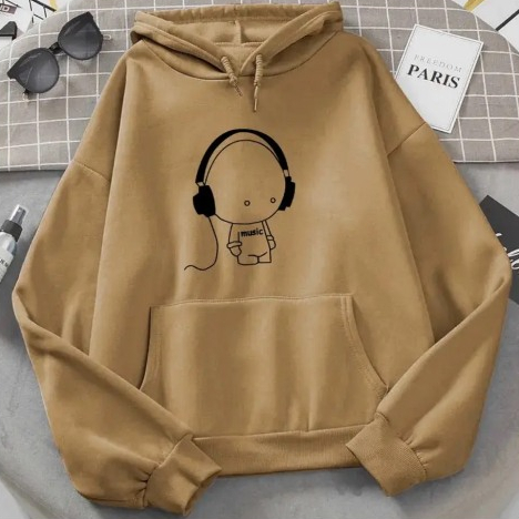 Áo khoác hoodie in hình Kid Đeo Phone Music dể thương dành cho nam và nữ T134