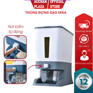 Thùng đựng gạo gia đình Seka-Doron 10kg kháng khuẩn, chống ẩm mốc, chống mối mọt, nút bấm thông minh