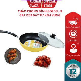 Chảo chống dính Goldsun GPA1203 nhôm đúc cao cấp, vung kính chịu nhiệt, chống dính công nghệ Nhật