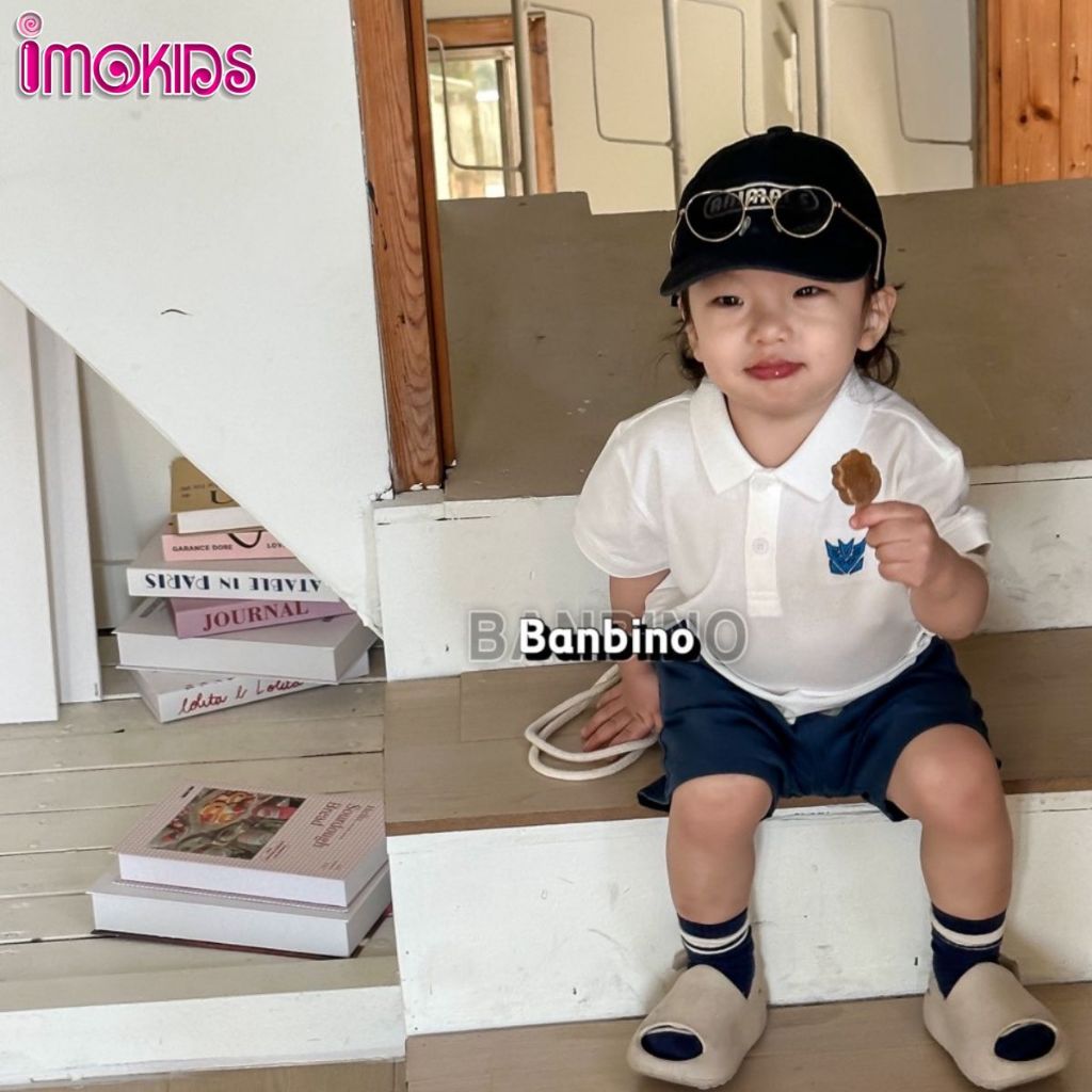 Áo polo cho bé trai Banbino 09- 20kg áo thun có cổ trẻ em chất cotton cao cấp mềm mịn thấm hút mồ hôi thỏa mái QATE