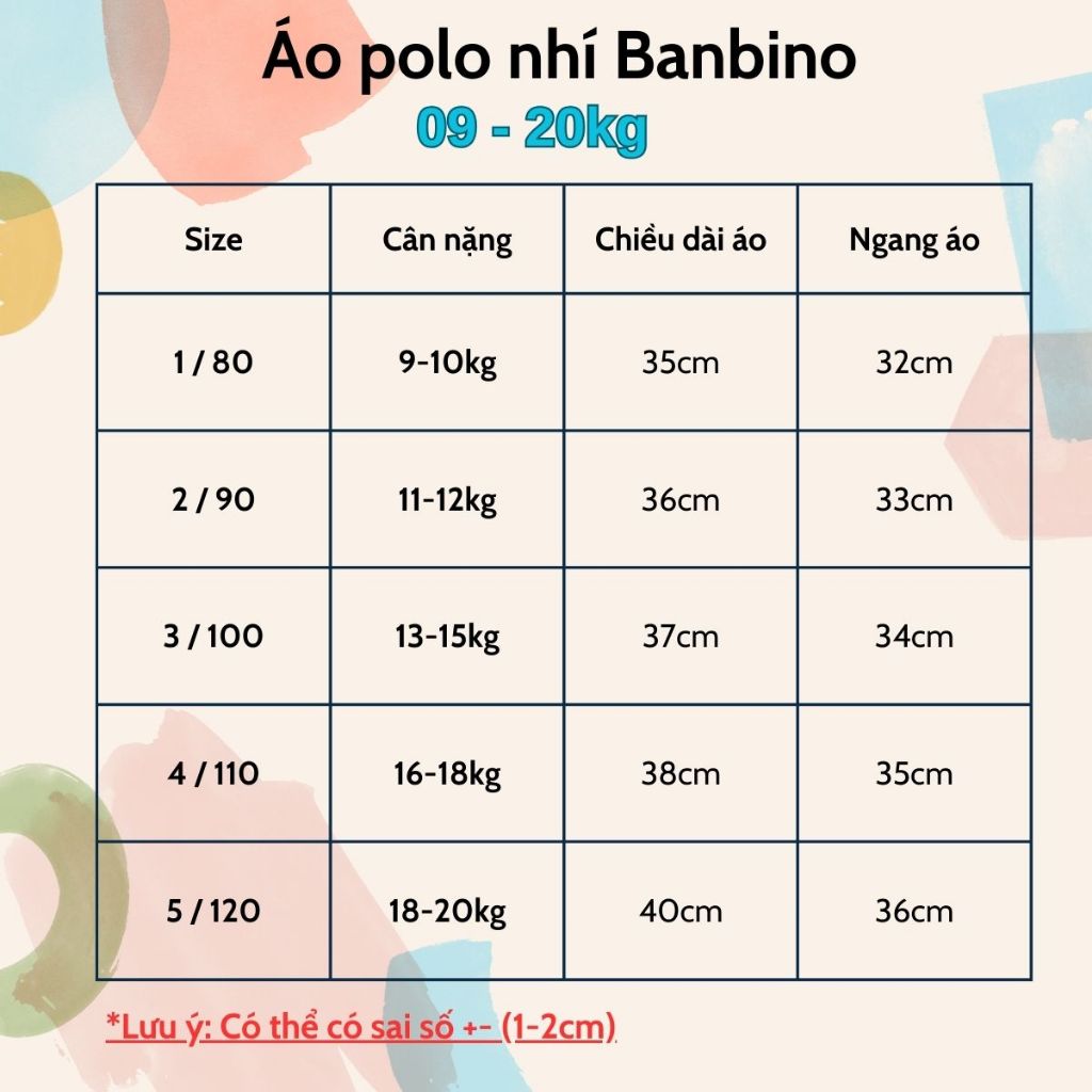 Áo polo cho bé trai Banbino 09- 20kg áo thun có cổ trẻ em chất cotton cao cấp mềm mịn thấm hút mồ hôi thỏa mái QATE