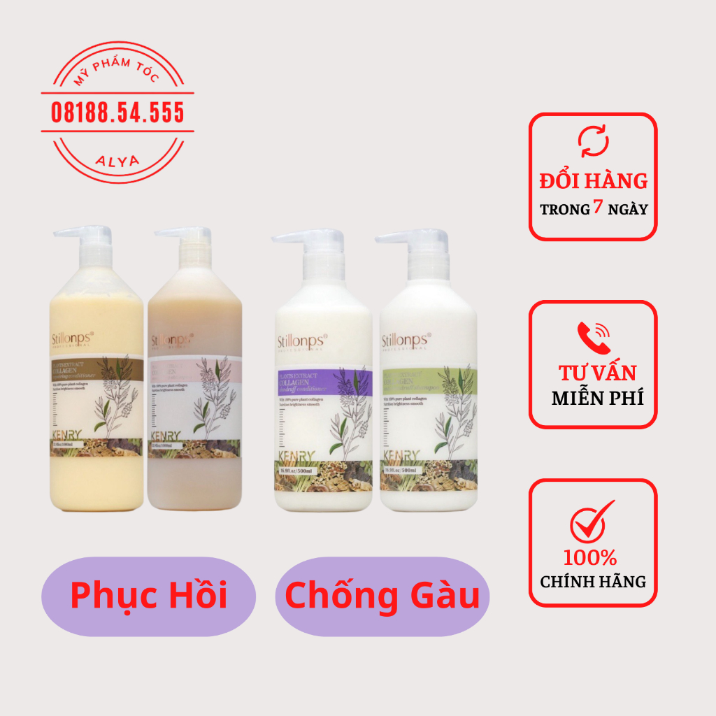 Dầu Gội Xả Dưỡng Sinh STILLONPS Phục Hồi Tóc Chắc Khỏe, Siêu Mềm Mượt, Chống Gàu