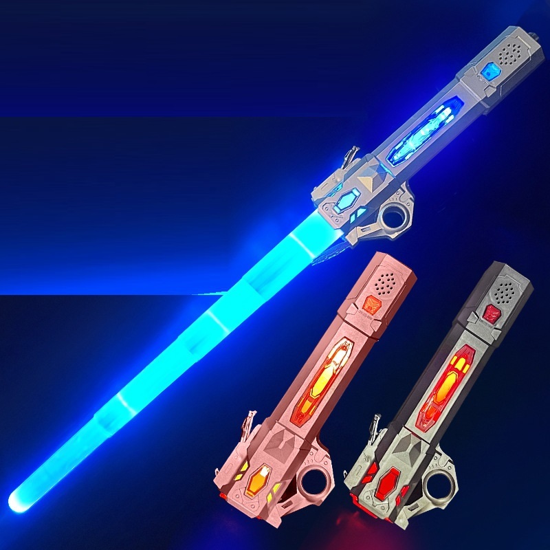 Kiếm ánh sáng lazer, Đồ chơi kiếm phát sáng gấp gọn, Kiếm phát sáng laser 7 màu có nhạc, Kiếm katana nối liền