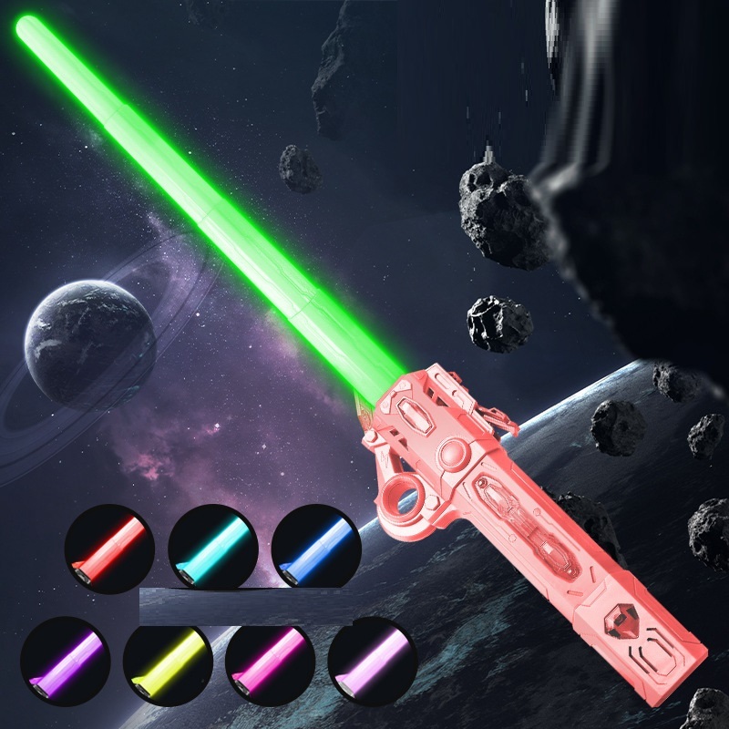 Kiếm ánh sáng lazer, Đồ chơi kiếm phát sáng gấp gọn, Kiếm phát sáng laser 7 màu có nhạc, Kiếm katana nối liền