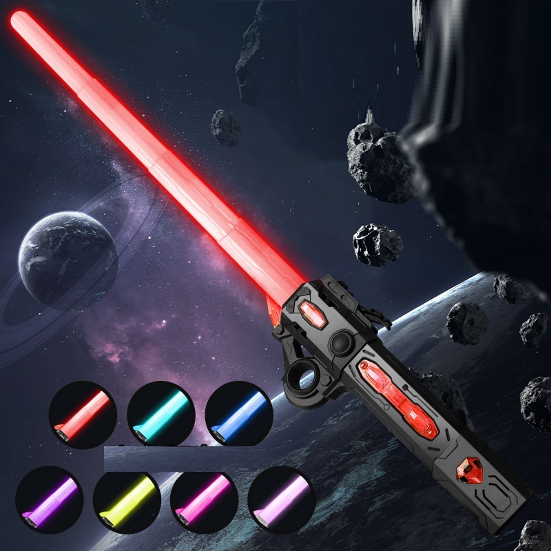 Kiếm ánh sáng lazer, Đồ chơi kiếm phát sáng gấp gọn, Kiếm phát sáng laser 7 màu có nhạc, Kiếm katana nối liền