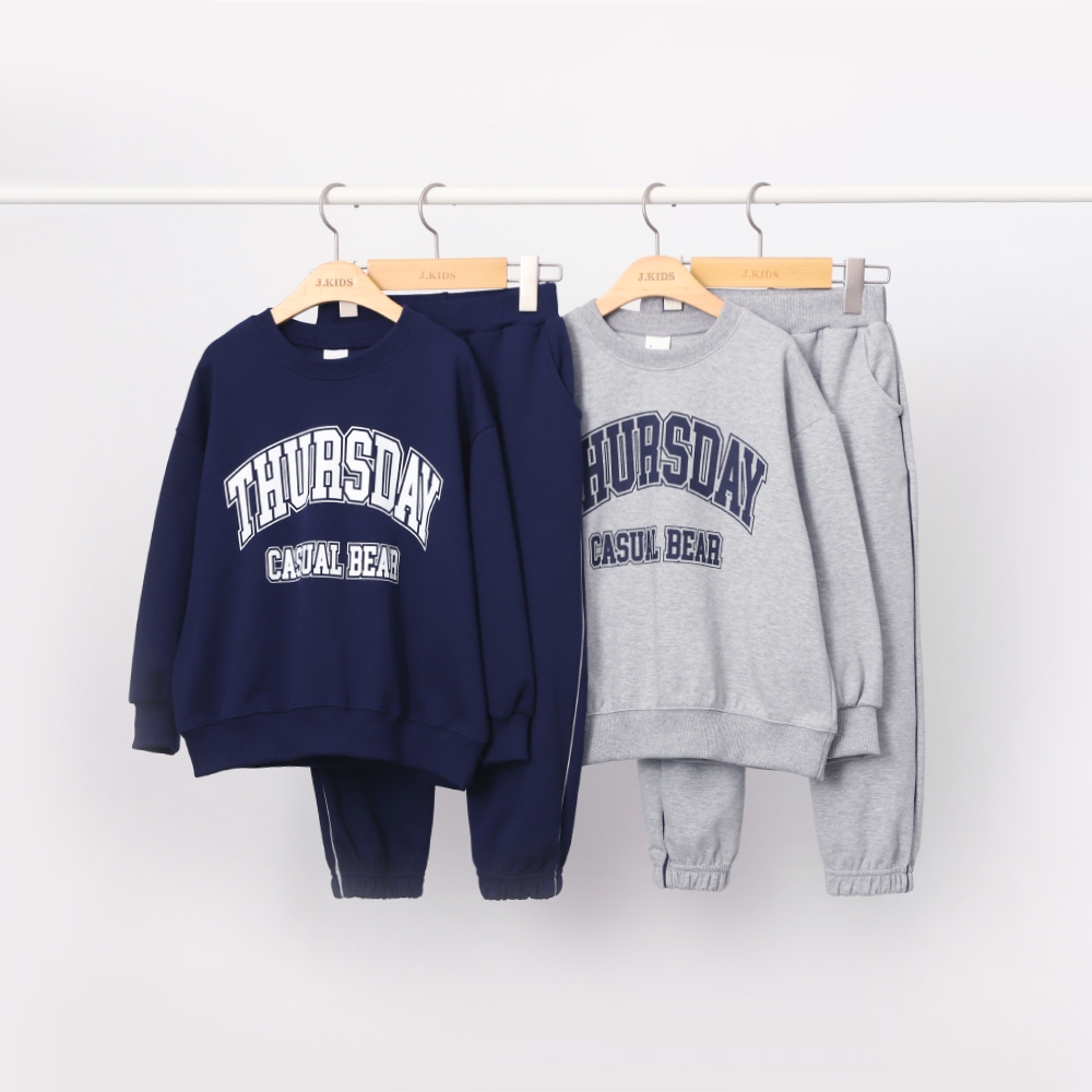 Bộ ngủ Icotton cho bé hình THUSDAY màu ghi tàn BG245