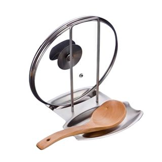 Giá để nắp vung nồi đũa muỗng thìa nấu ăn Inox GMD2 tiện lợi ráo nước kèm khay nhà bếp