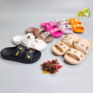 Dép cross hai quai ngang classic ii nam nữ chính hãng made in Vietnam, dép quai ngang cross cozzy unisex tặng jibbitz 3D