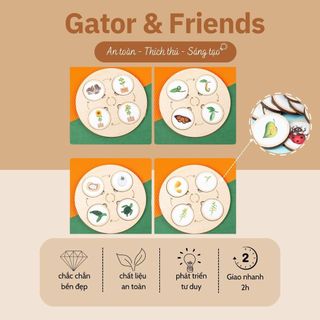 Đồ chơi giáo dục Gator đồ chơi trí tuệ cho bé hay đồ chơi cho bé 3 tuổi với chất liệu gỗ an toàn