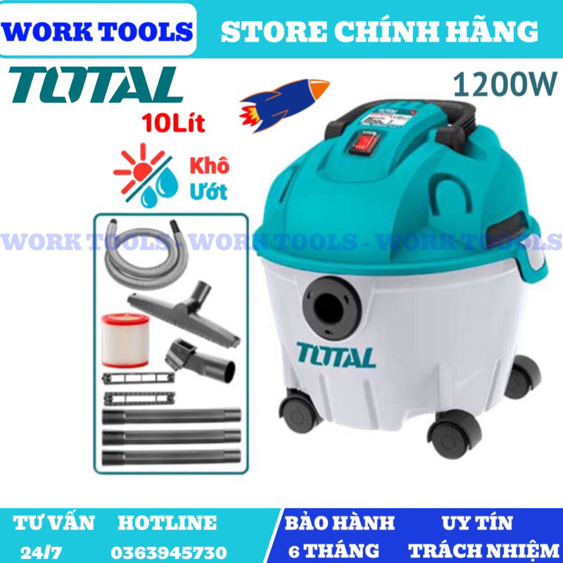 TOTAL Máy hút bụi & nước 10L 1200W TVC12101