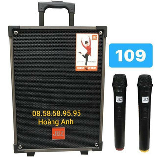 Loa kéo di động JBZ 109-Bass 3 tấc(30cm)CS-350W+2Micro Không Dây+Remto+adapter sạc+dây tín hiệu tivi(107+108+106)