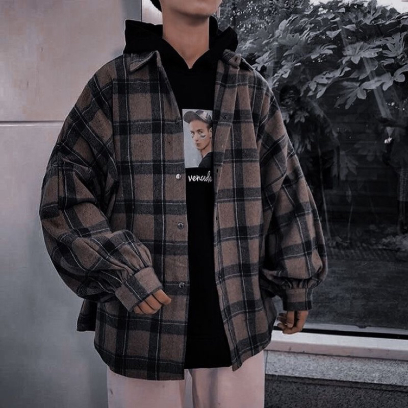 Áo Sơ Mi Nhung Tăm, Flannel, Áo Sơ Mi Nam Nữ, unisex, bigsize - NinTin