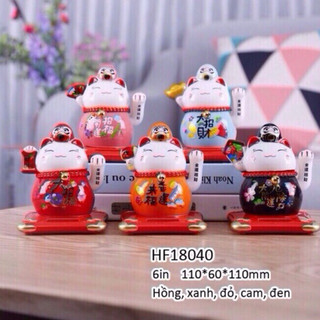 Mèo thần tài vẫy tay năng lượng ánh sáng daruma