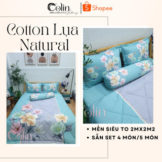 Bộ chăn drap giường Cotton lụa mềm mịn 1m6x2m 1m8x2m - bộ 4 món - 5 món