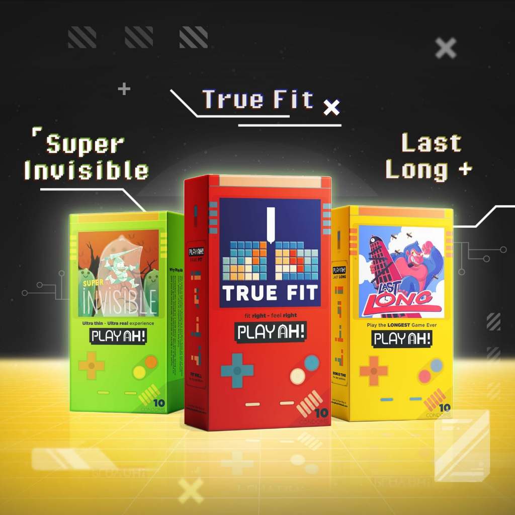 Bao Cao Su PLAYAH Siêu mỏng Super Invisible, Kéo dài thời gian Last Long, Vừa vặn Truefit, Thêm Gel Rainbow, Extra Dots