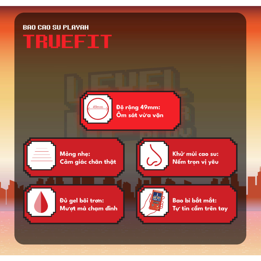 Bao Cao Su PLAYAH Siêu mỏng Super Invisible, Kéo dài thời gian Last Long, Vừa vặn Truefit, Thêm Gel Rainbow, Extra Dots