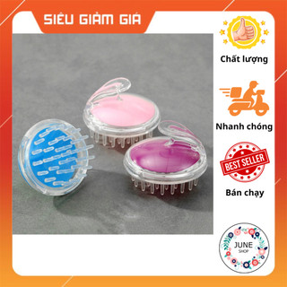 Lược gội đầu bằng nhựa silicon mát xa da đầu - Bàn chải gội đầu gai silicon mềm