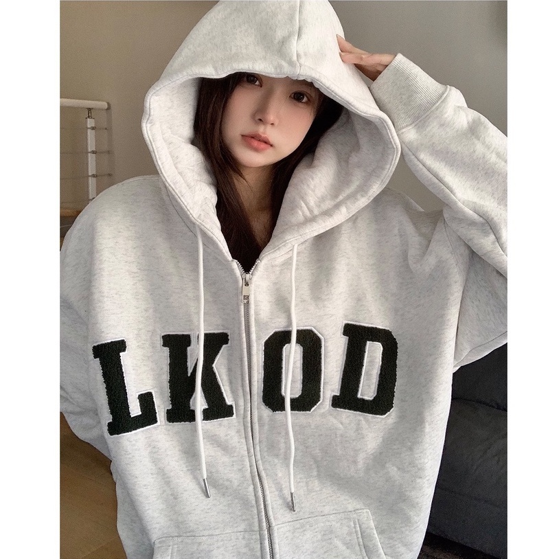 Áo Hoodie Zip LKOD Form Rộng Mũ Trùm 2 Lớp Vải Nỉ Bông - Hoodie Zip Nam Nữ Cao Cấp