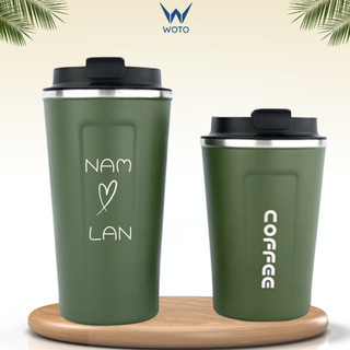 Bình Giữ Nhiệt Khắc Tên Wotocup Cao Cấp ly giữ nhiệt 510ml Coffee Holic Cốc Inox Giữ Nhiệt 10 Tiếng SHOPGIATOT1989